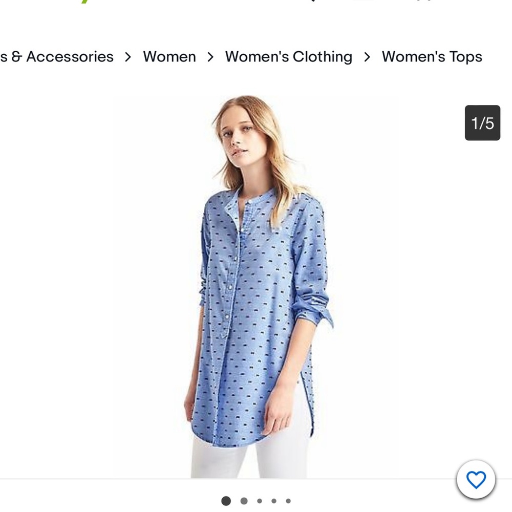 Gap Oxford tunic with embroidered dot detail